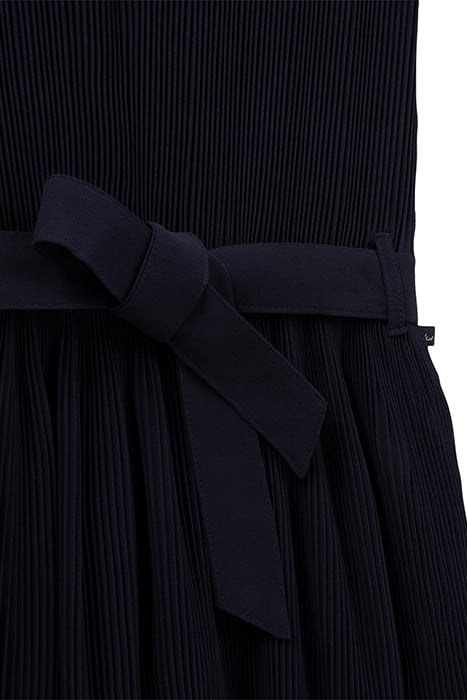 GIRLS’ NAVY PLEATED DRESS WITH BELT 6