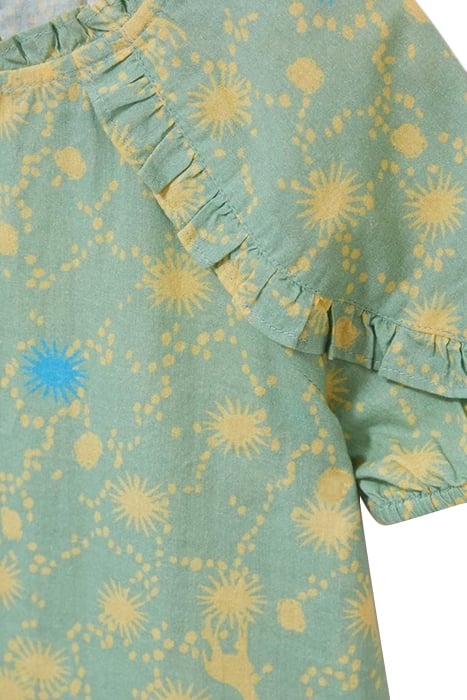 PRINTED WOVEN TOP GREEN MULTI 3