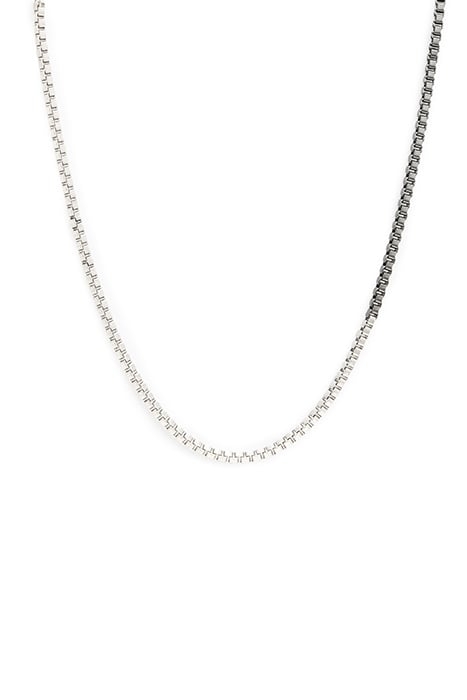 ZOE BOX CHAIN NCKLC WARM SILVER/BLACK 4