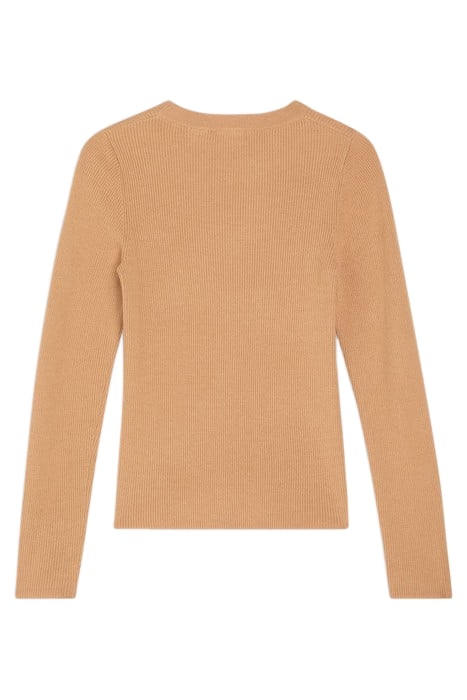 RIB CREW SWEATER TAN RIB 4
