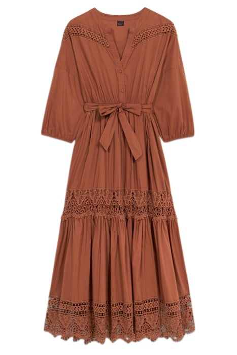 LONG DRESS WITH CROCHET INSERTS NATURAL 3