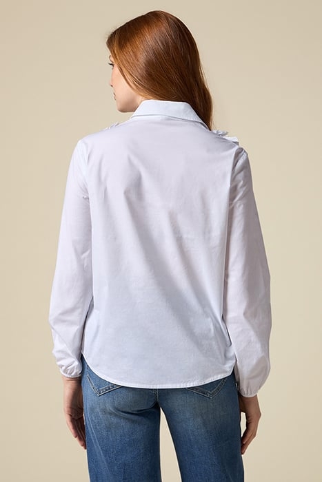 POPLIN SHIRT WITH RUCHING AND LACE WHITE 2