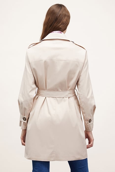 SHORT DOUBLE-BREASTED TRENCH COAT BEIGE 2