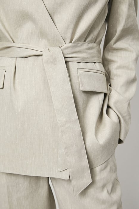 SERA BELTED LINEN BLAZER WHISPER CHALK 7