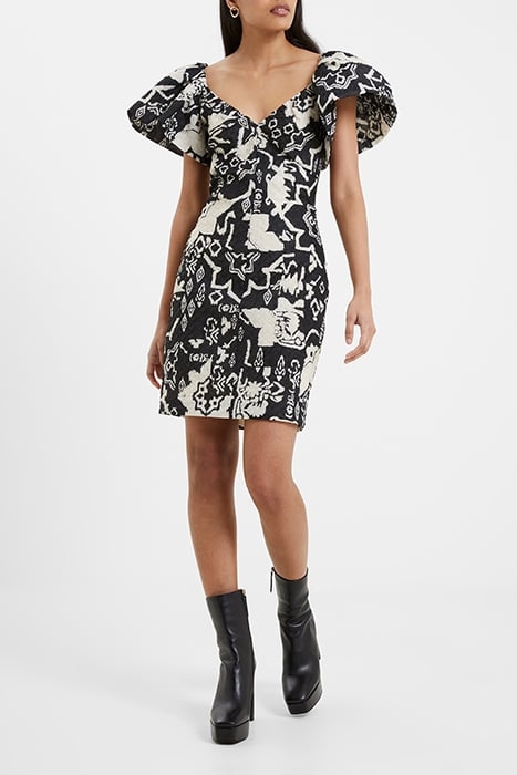 DEON CANDRA JACQUARD DRESS BLACK/CREAM 2