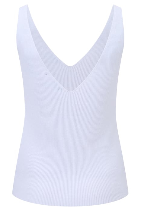 RIBBED BUTTON VEST SUMMER WHITE 2