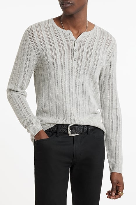 SALETE REGULAR FIT HENLEY LT GREY HTHR 1