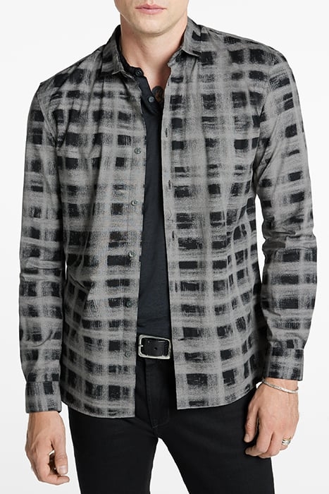 ROSS SLIM FIT LS SPORT SHIRT IRON GREY 1