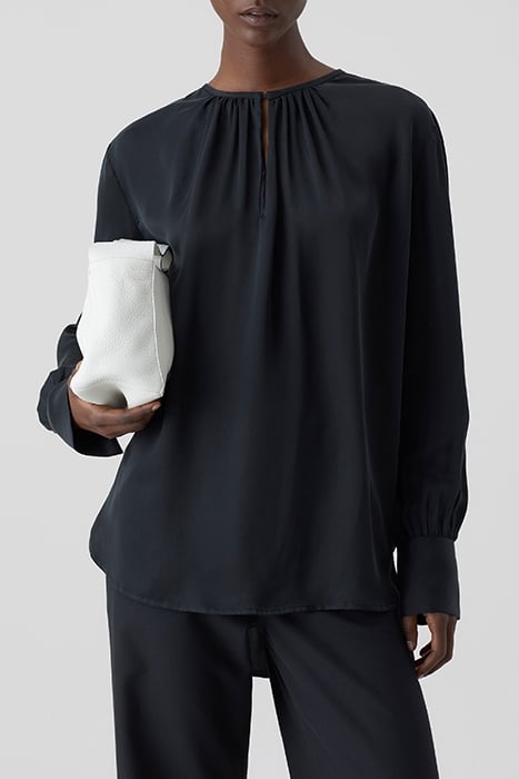 GATHERED TOP SHIRTS & BLOUSES BLACK 1