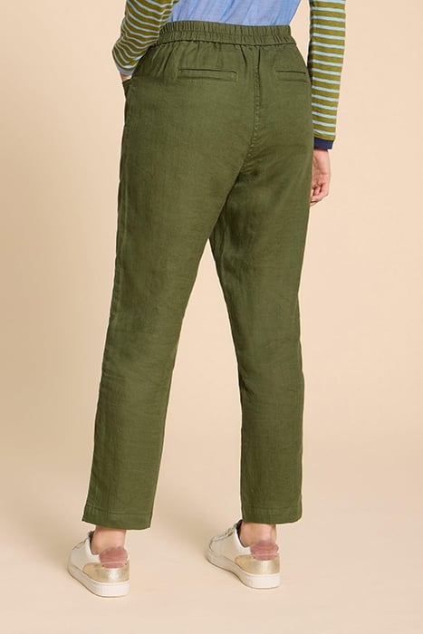 ROWENA LINEN TROUSER DARK GREEN 2