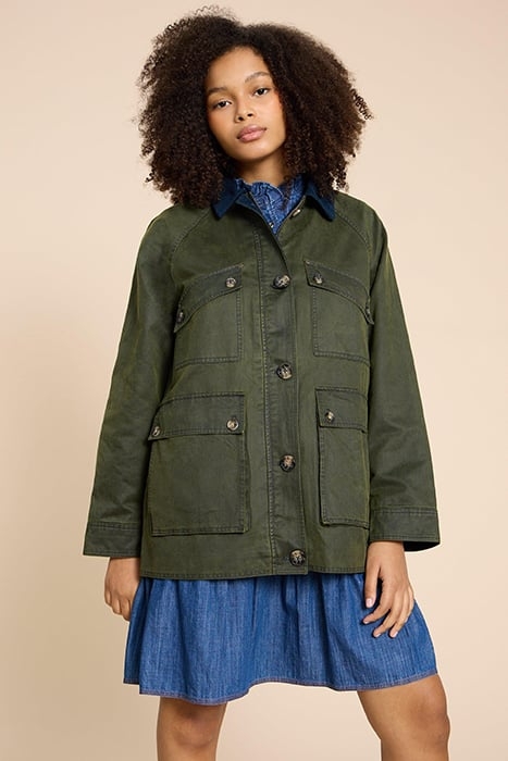 JUNIPER COTTON JACKET KHAKI GREEN 1