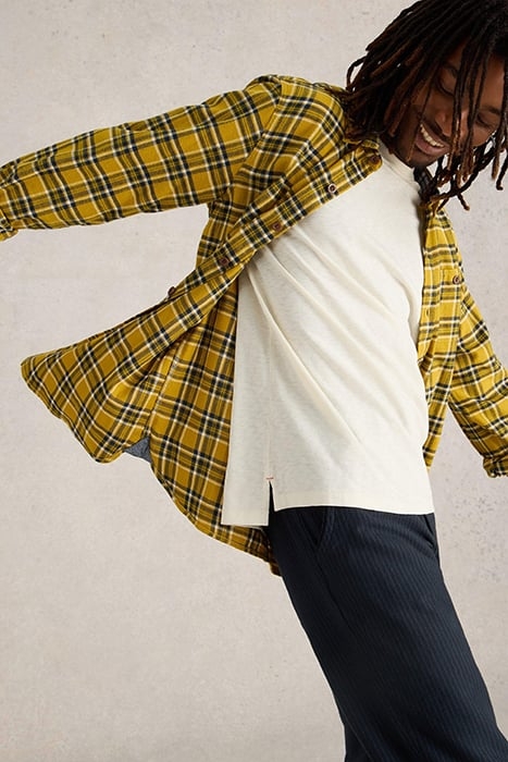 WALLACE BRUSHED CHECK SHIRT YELLOW MULTI 4