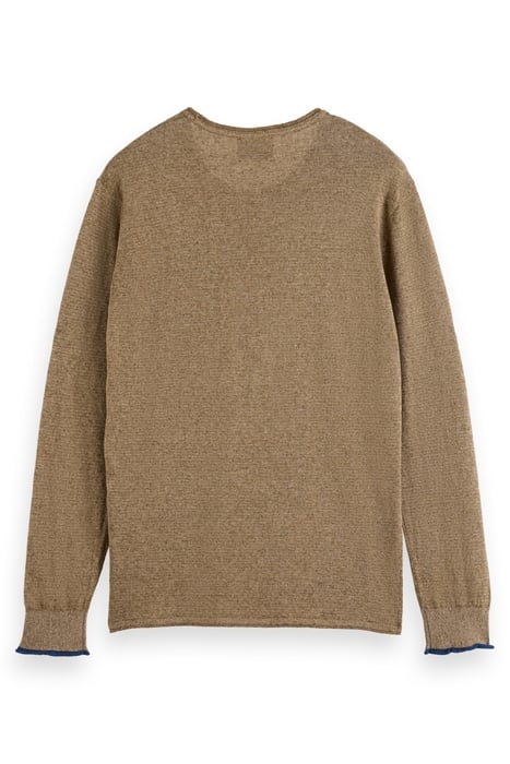 LINEN COTTON BLEND CREW NECK ALGAE 2