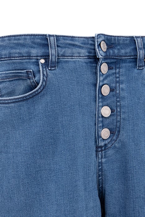 BLUE WATERLESS STRAIGHT JEANS WITH FRINGED CUFFS 3