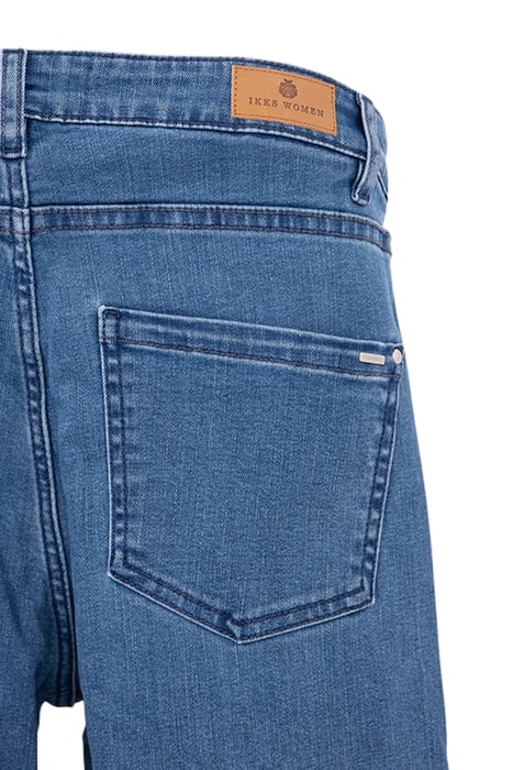 BLUE WATERLESS STRAIGHT JEANS WITH FRINGED CUFFS 4