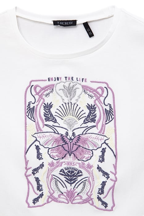 GIRLS’ OFF-WHITE T-SHIRT WITH FLORAL EMBROIDERY 3