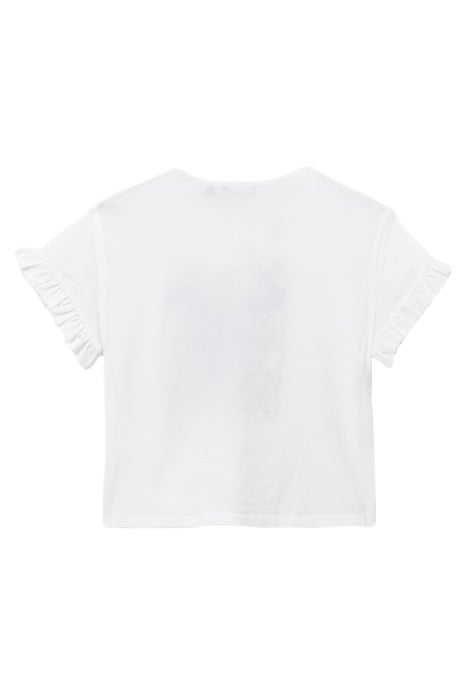 GIRLS’ OFF-WHITE T-SHIRT WITH FLORAL EMBROIDERY 2