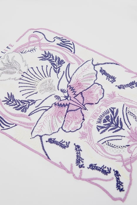 GIRLS’ OFF-WHITE T-SHIRT WITH FLORAL EMBROIDERY 5