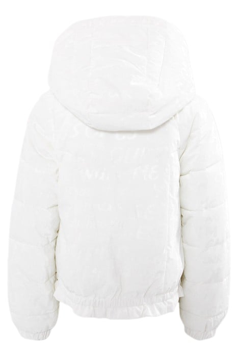 GIRLS' WHITE PADDED JACKET WITH TONE-ON-TONE LETTERING 2