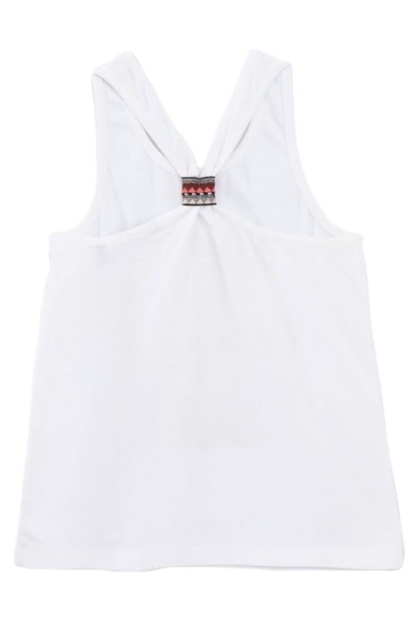 GIRLS’ WHITE ORGANIC COTTON PEACE&LOVE VEST TOP 2