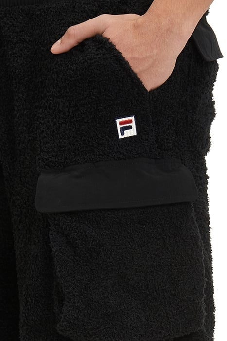 TERRY FABRIC CARGO SHORTS WITH NYLON INSTERTS BLACK 7