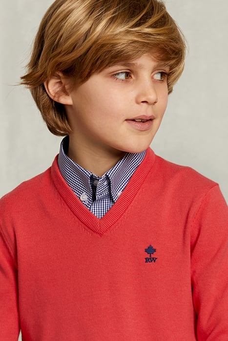 NORMAL FIT BASIC V-NECK PULLOVER COSMOPOLITAN PINK 4