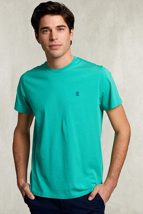 CUSTOM FIT PIMA COTTON CREW NECK T-SHIRT KIWI GREEN 1