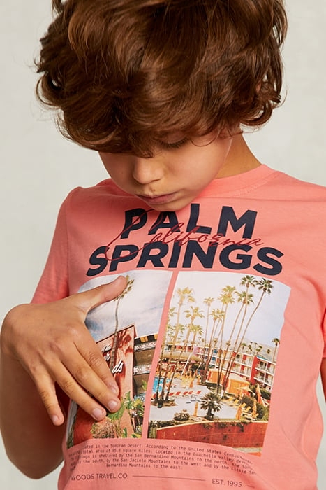 NORMAL FIT BASIC T-SHIRT IN BELLINI PINK 4