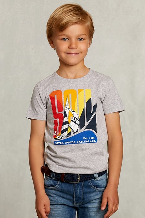 NORMAL FIT BASIC T-SHIRT DARK OYSTER MIX GREY 1