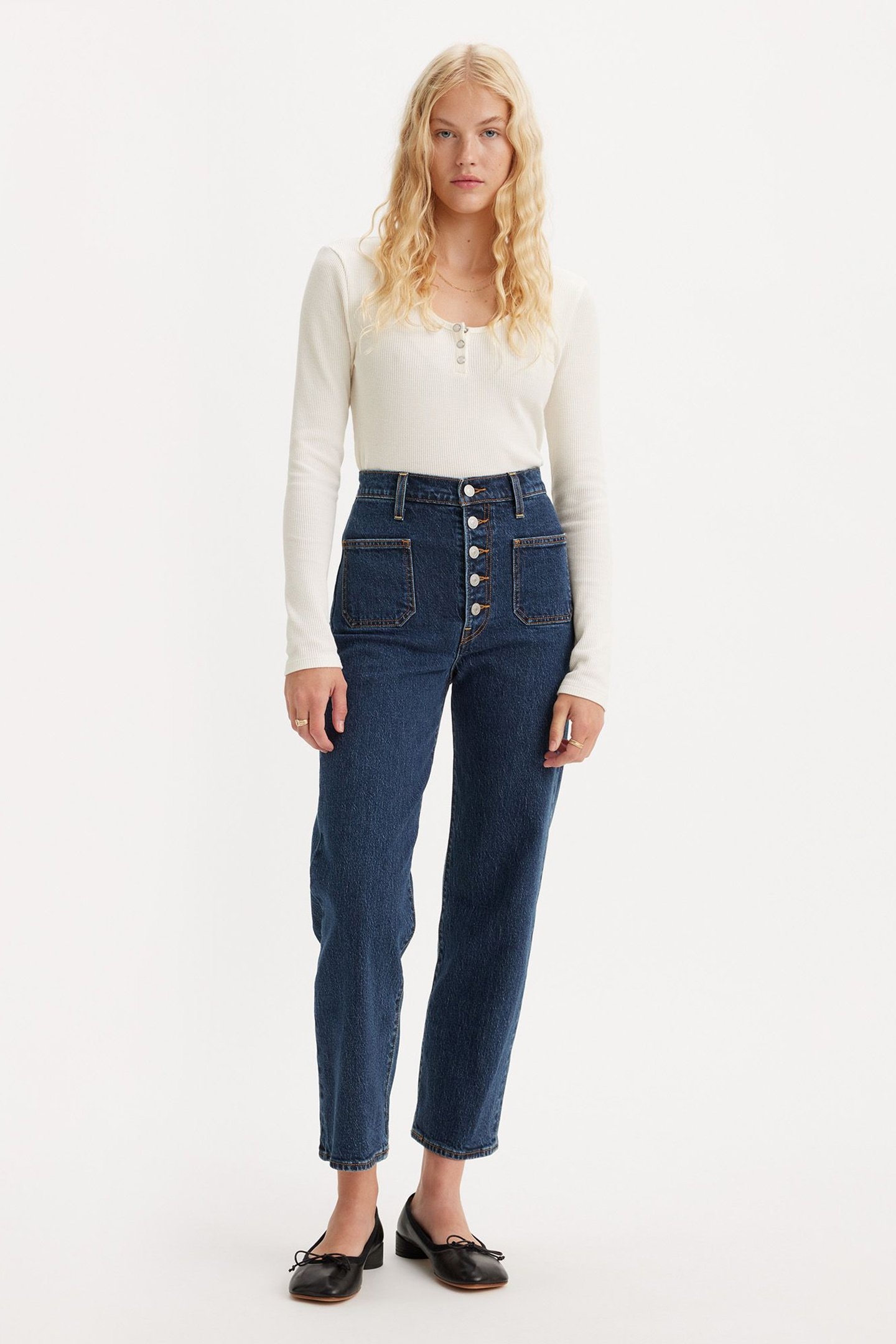 RIBCAGE STRAIGHT PATCH POCKET JEANS 1