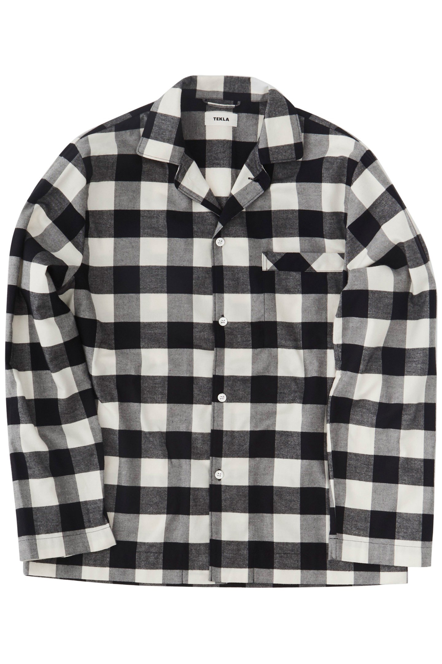 UNISEX FLANNEL, PYJAMAS SHIRT BLACK GINGHAM 3