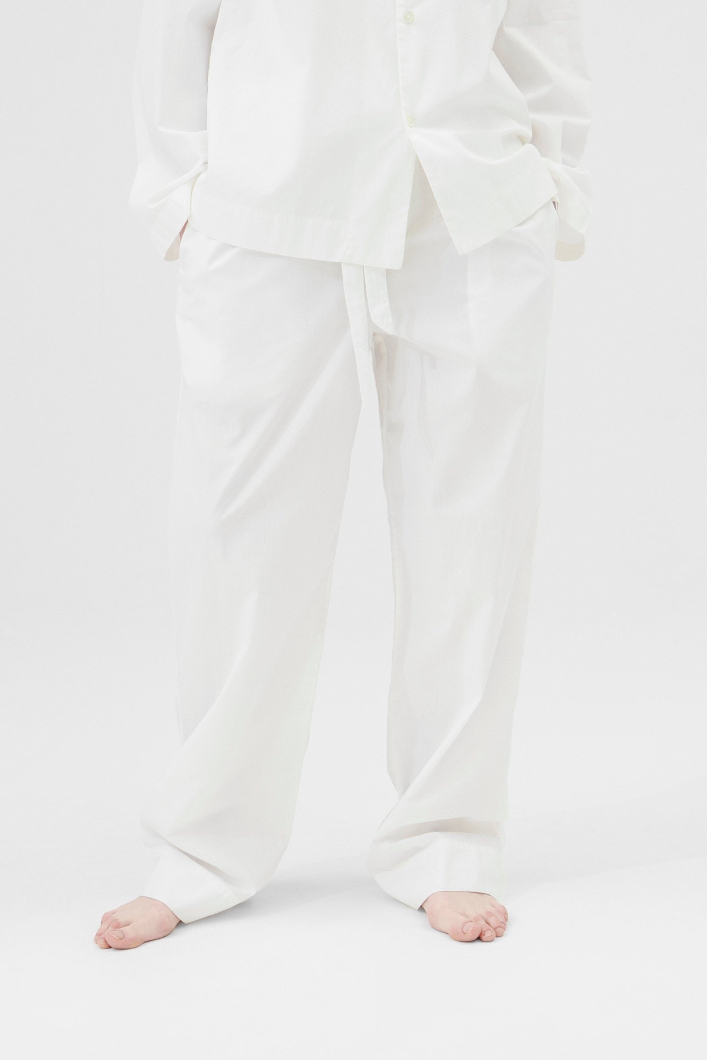 UNISEX POPLIN, PYJAMAS PANTS ALABASTER WHITE 1