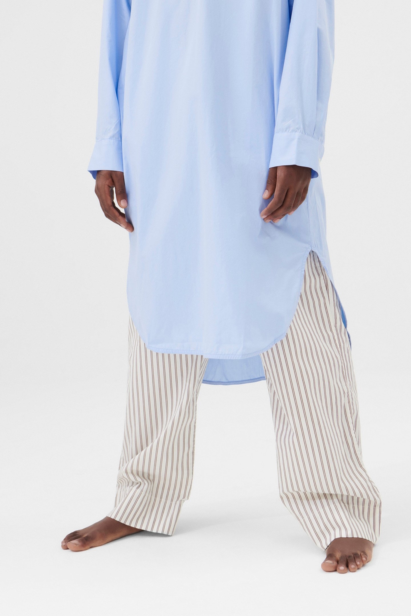 UNISEX POPLIN, NIGHT SHIRT SHIRT BLUE 1