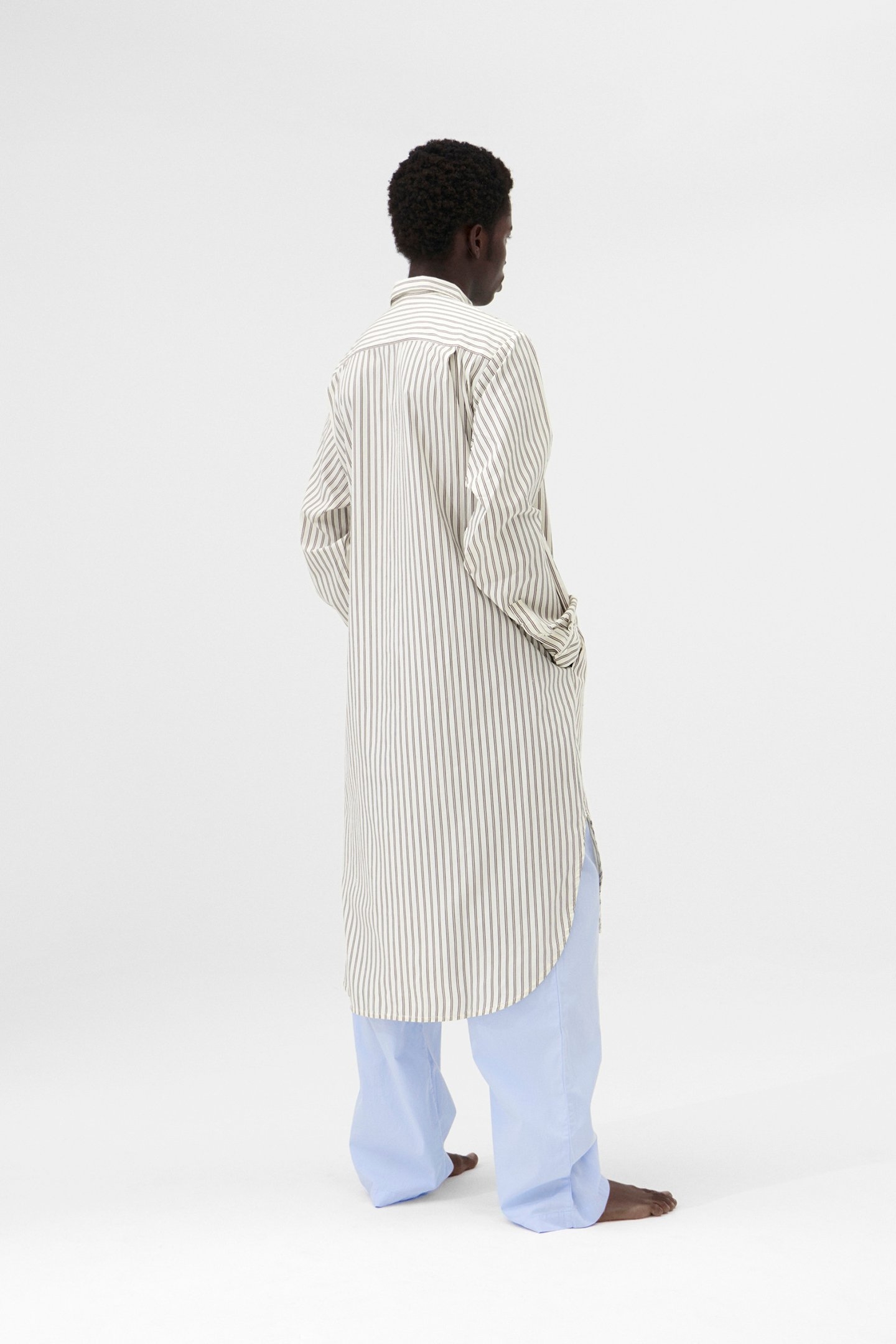 UNISEX POPLIN, NIGHT SHIRT HOPPER STRIPES 2