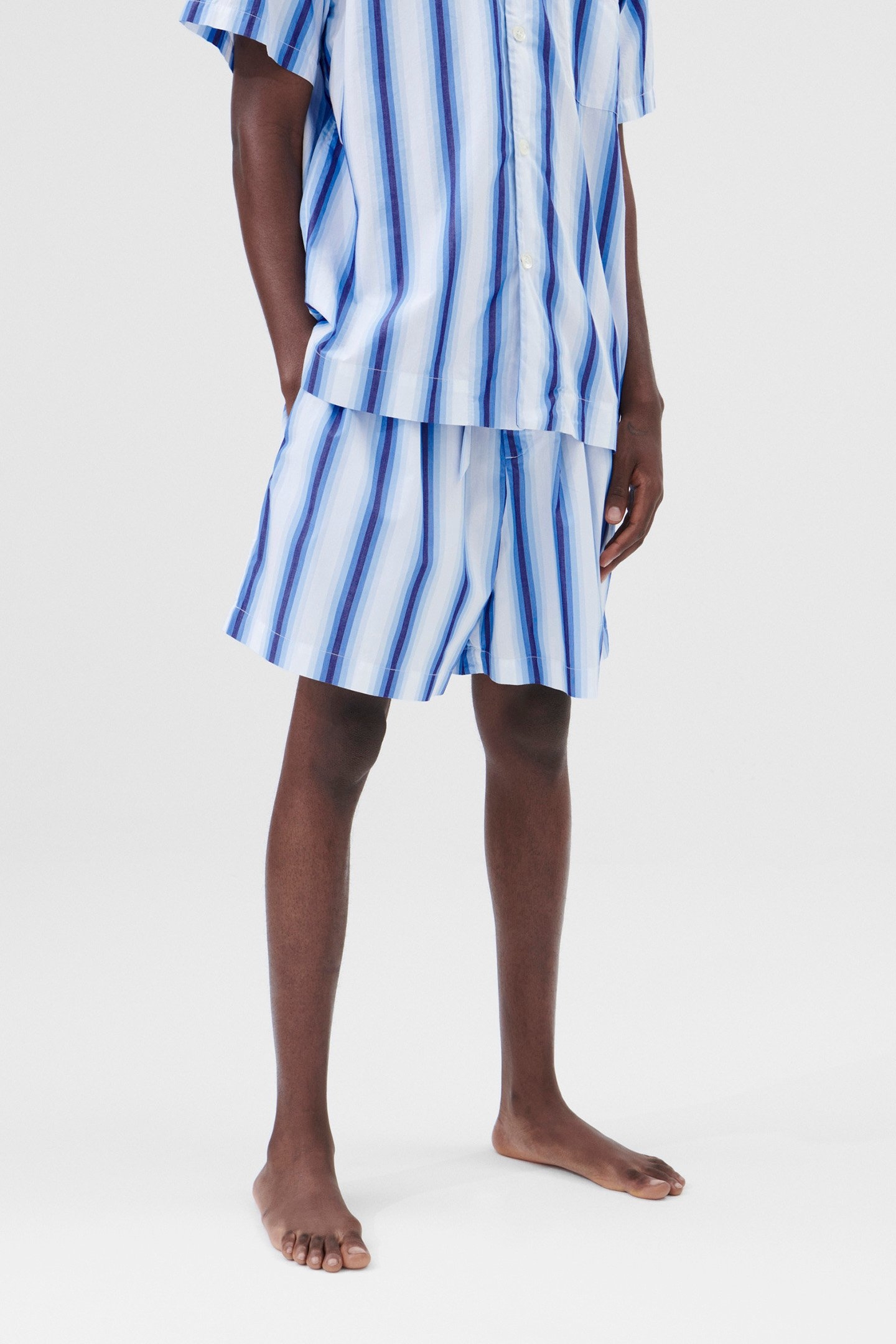 UNISEX POPLIN, PYJAMAS SHORTS BLUE MARQUEE 1
