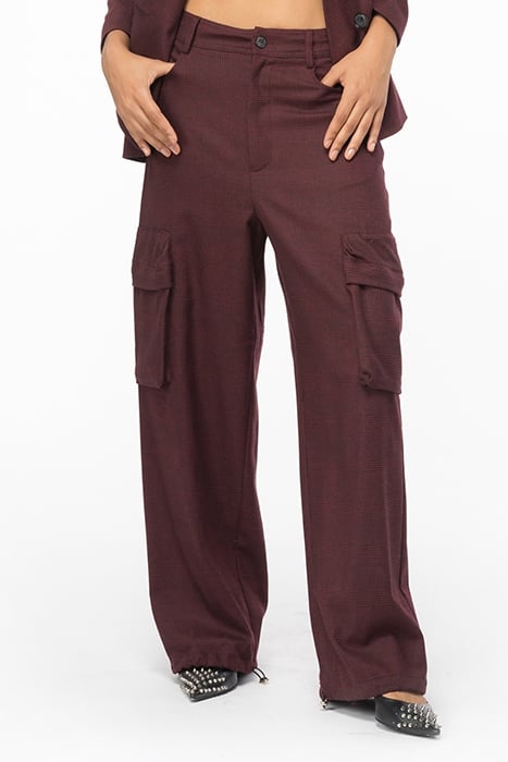 RHYDON TROUSERS BURGUNDY/BLACK 1