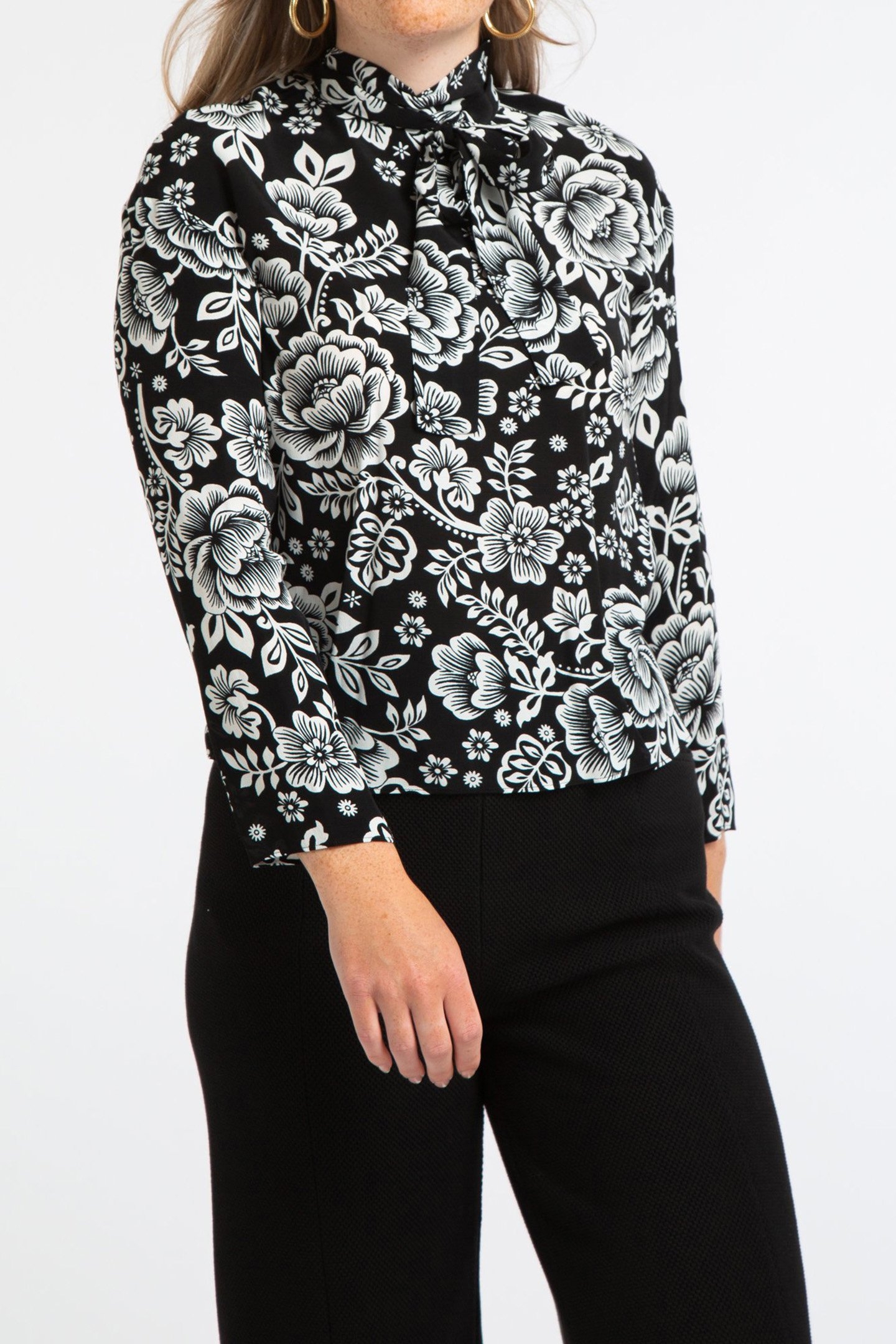 TOP LONG SLEEVE BOW BLACK 4