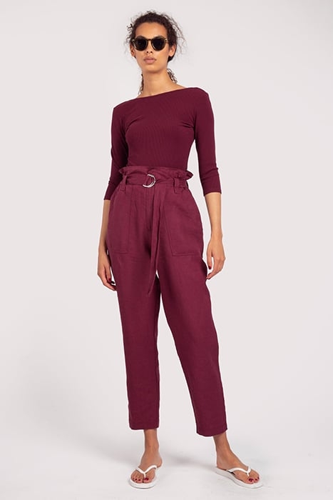 PANTS LONG CORD LINEN WINDSOR WINE 1