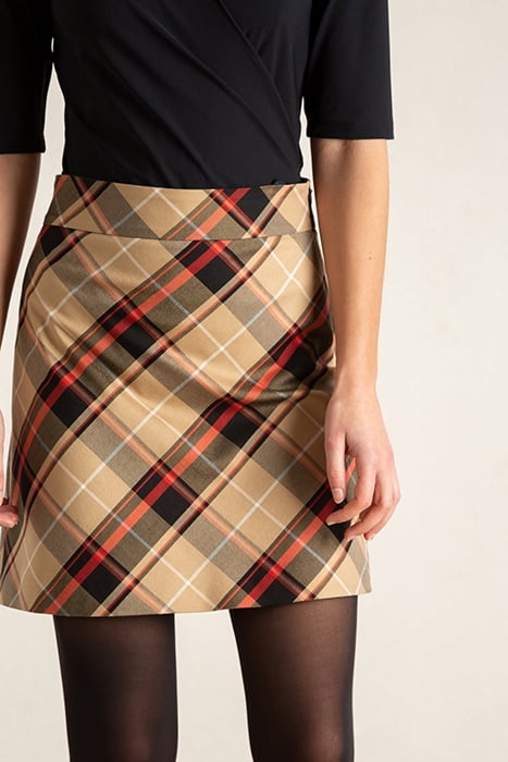 SKIRT WOOL SHORTIE CAMEL/BLACK/TERRA 4