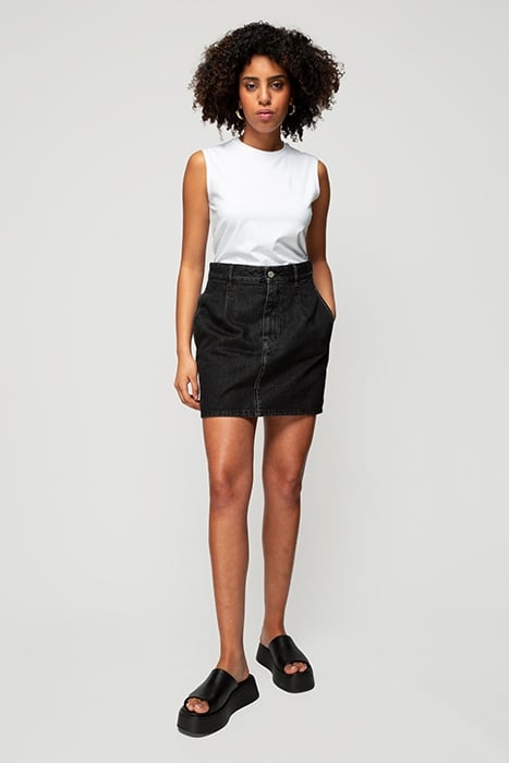 SKIRT CONTRAST DENIM BLACK 2