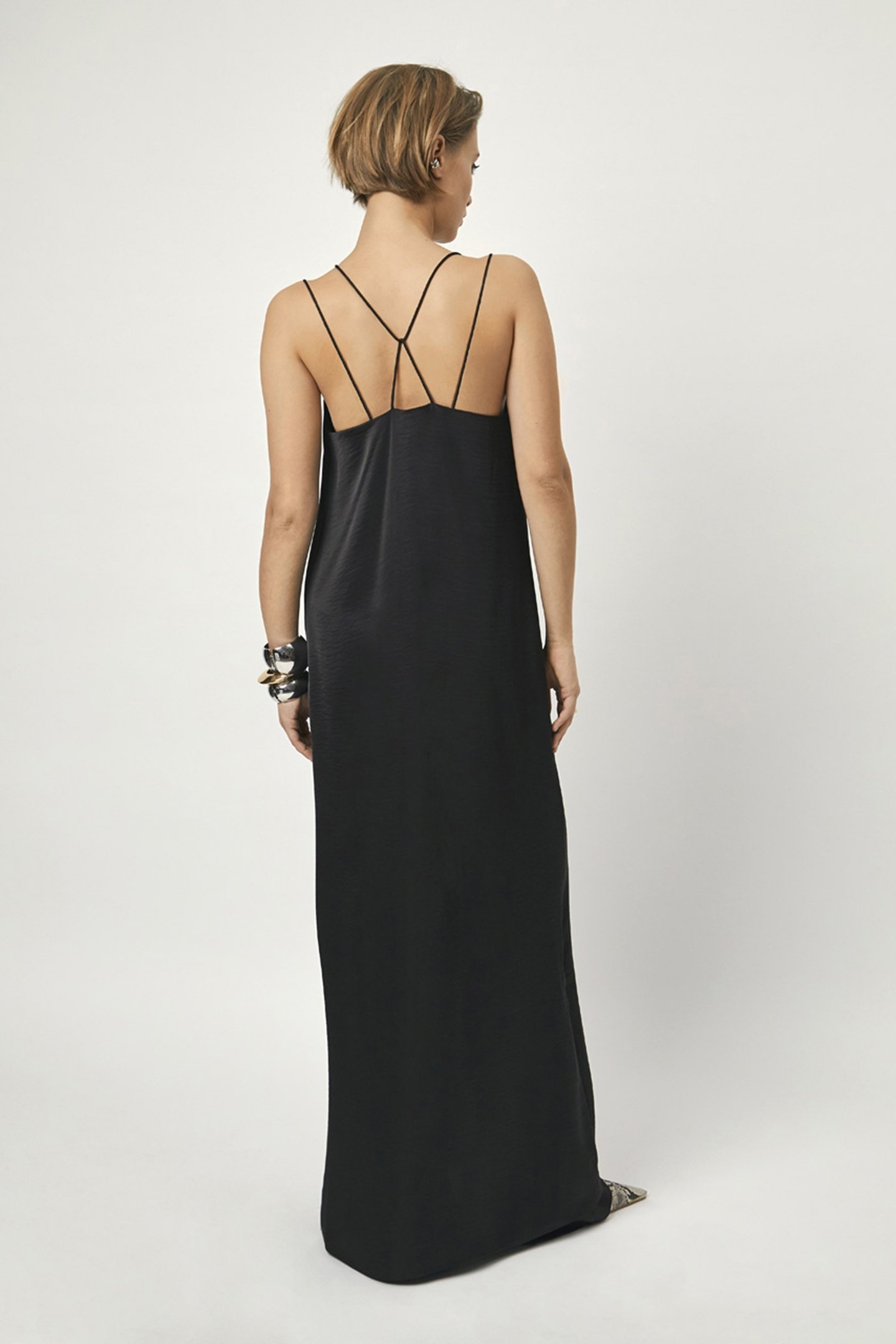 LOAN SATIN DRESS RAVEN 2