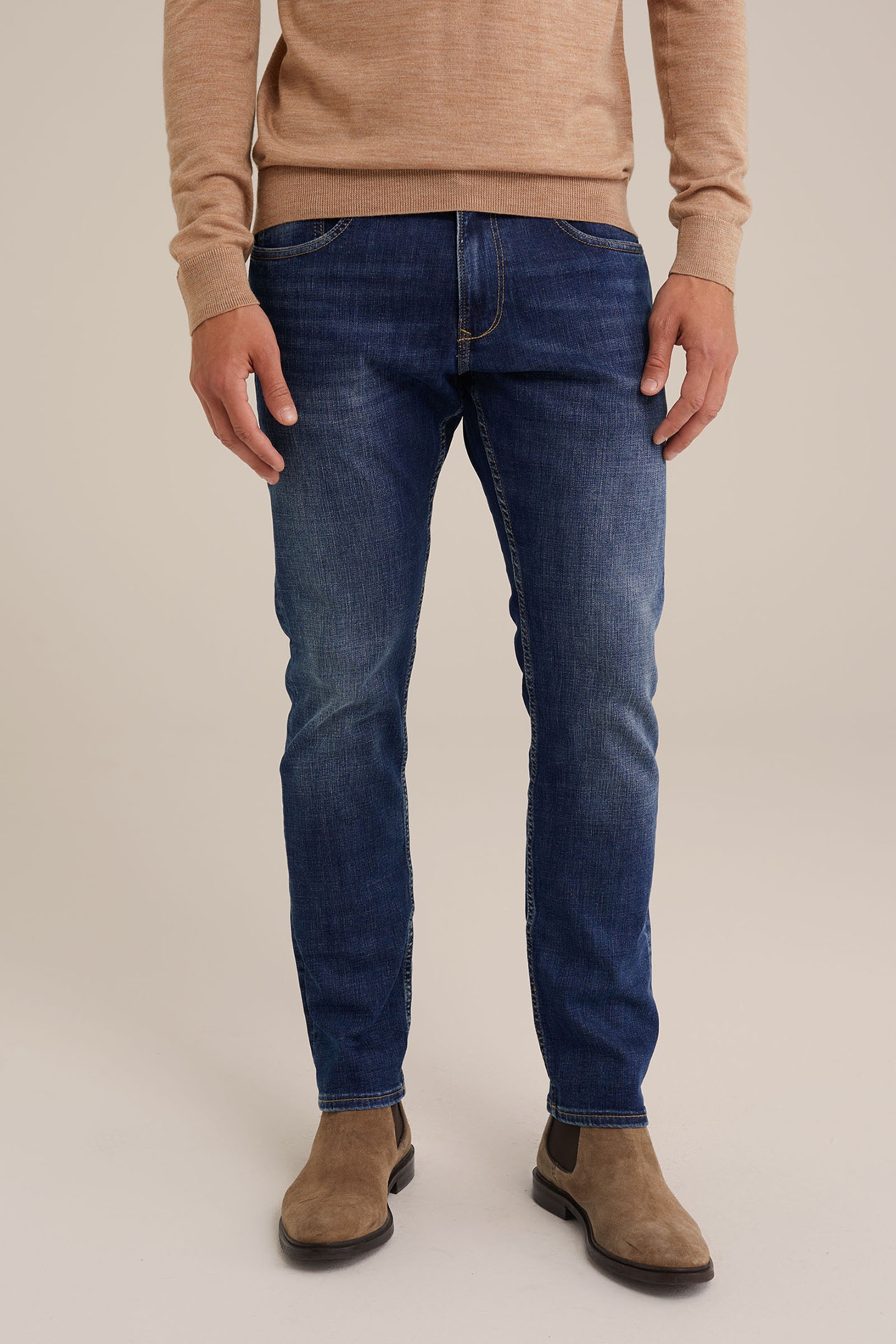 5-POCKET MID WAIST DARK BLUE 1