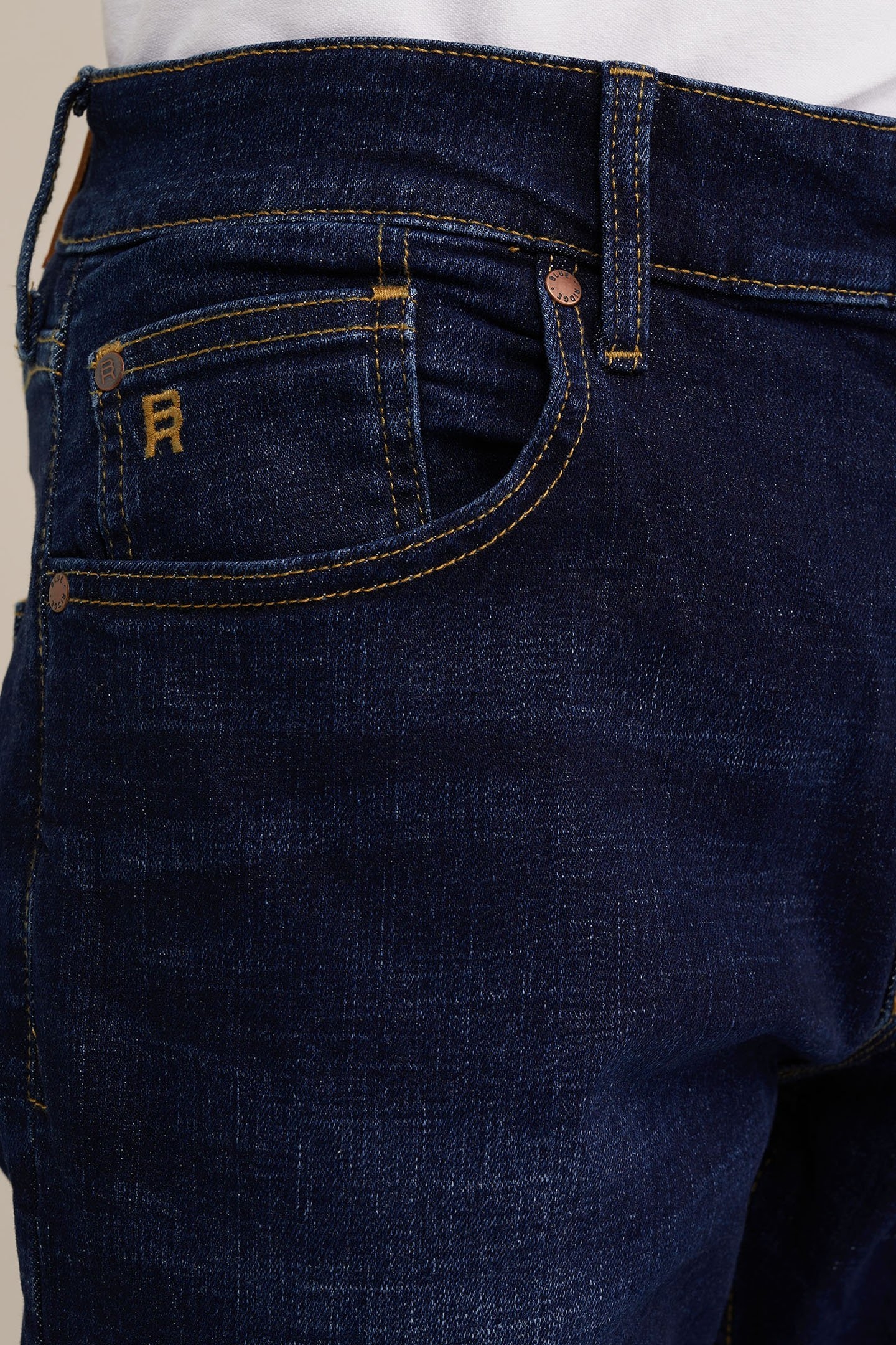 5-POCKET MID WAIST DARK BLUE 5