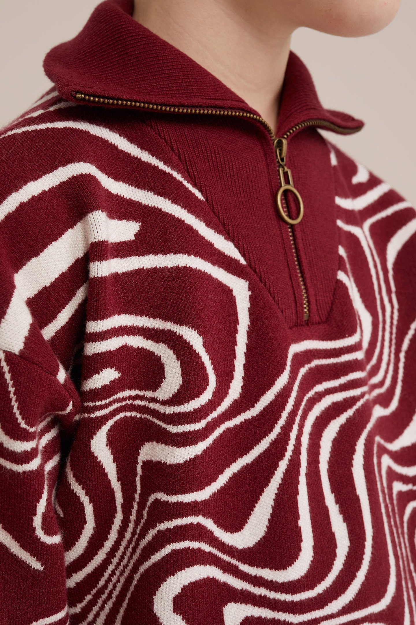 KNITTED PULLOVER VINTAGE RED 5