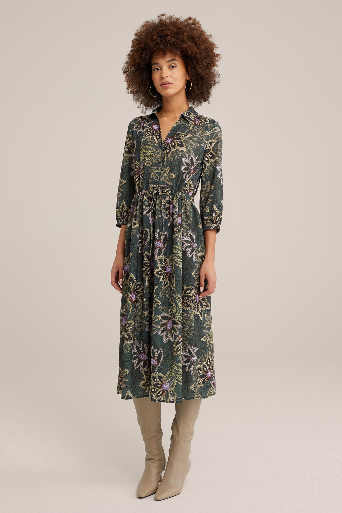 DRESS MID LENGTH DARK GREEN 1