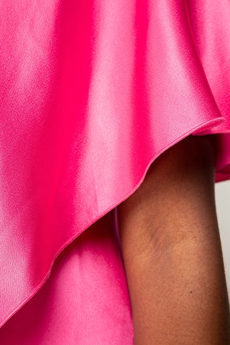 DRESS SATIN FLUID SLEEVE CARMINE ROSE 5