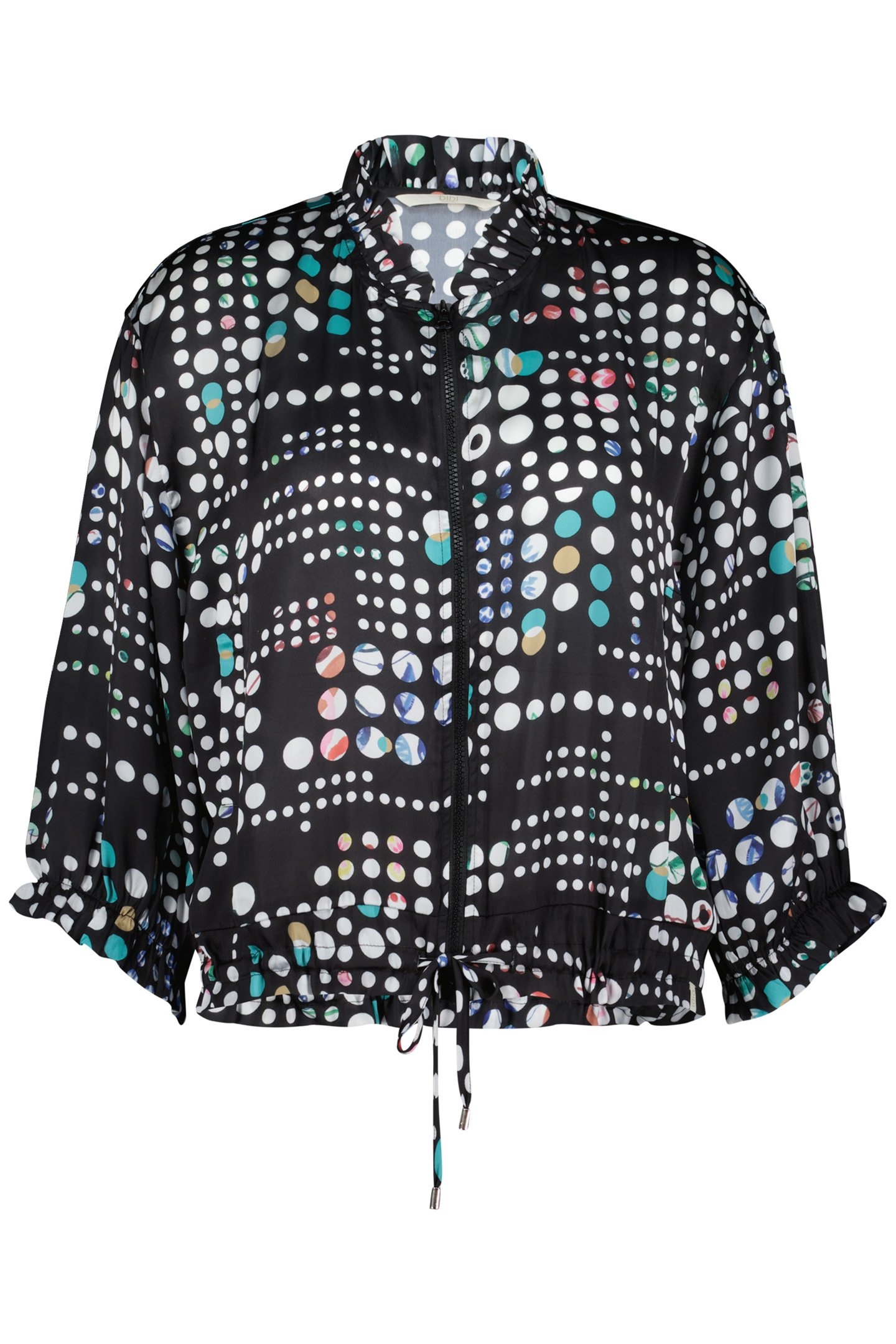 ZIP BLOUSE SEVILLA BLACK WITH SECRET DOT PRINT 4