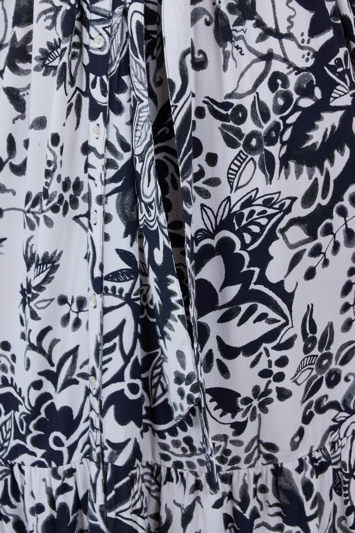 MAXI DRESS MELODY OFFWHITE WITH BLACK CENTERPIECE PRINT 4