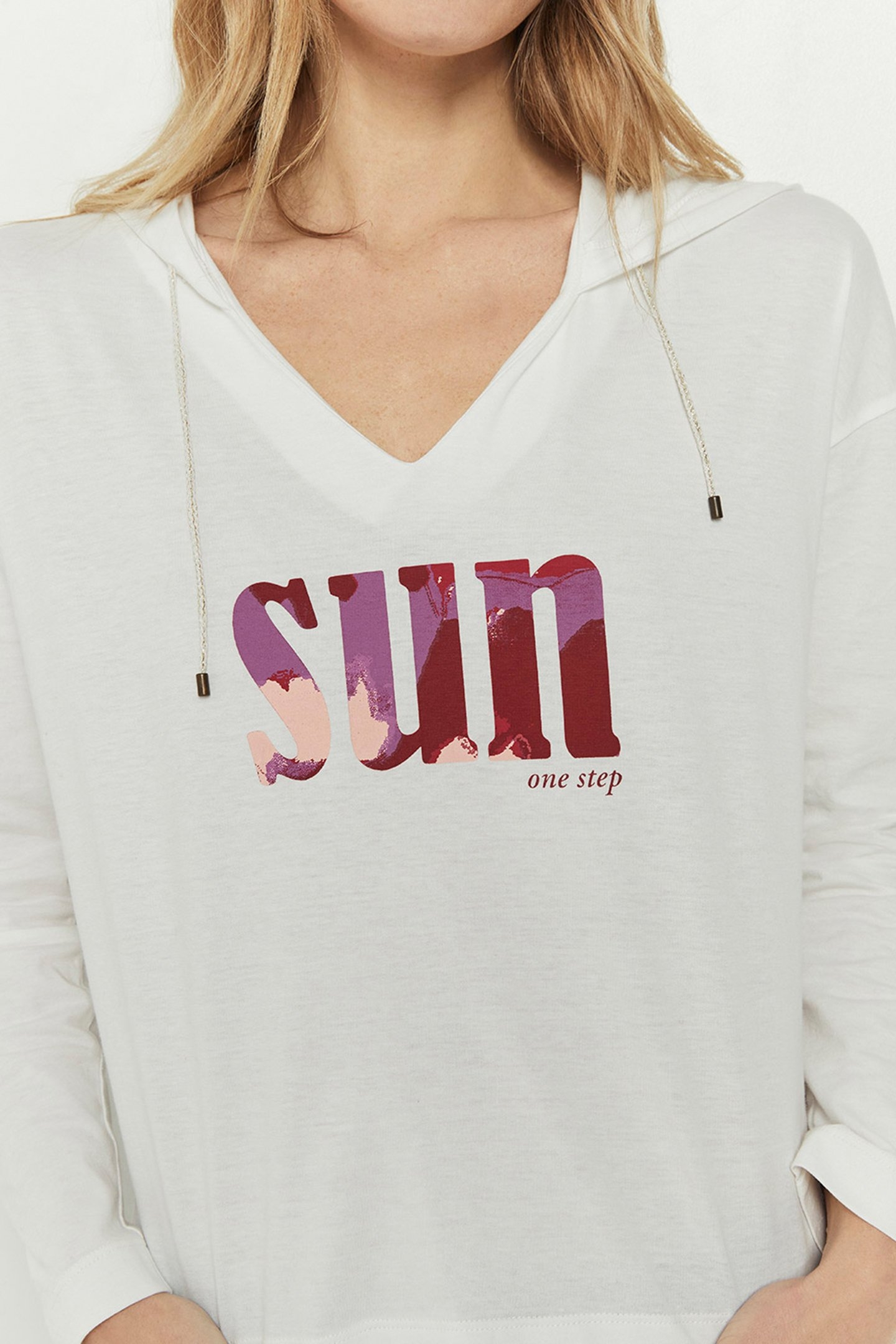 MAESTRO _ ECRU ORGANIC COTTON T-SHIRT WITH ARTY MESSAGE OFF- 4