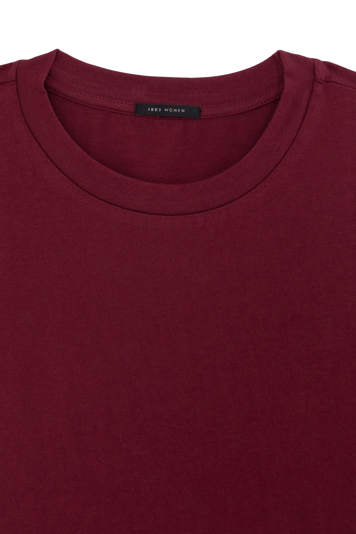 BURGUNDY ORGANIC COTTON BEAD EMBROIDERY T-SHIRT 6